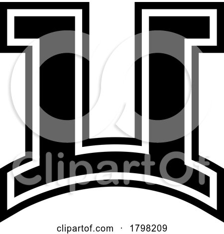 Black Arch Shaped Letter U Icon by cidepix