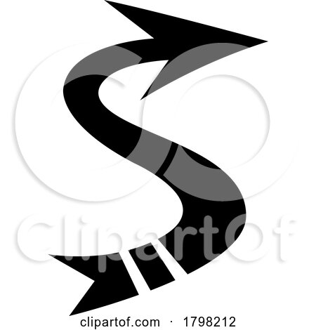 Black Arrow Shaped Letter S Icon by cidepix