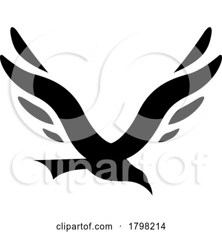 Black Bird Shaped Letter V Icon by cidepix