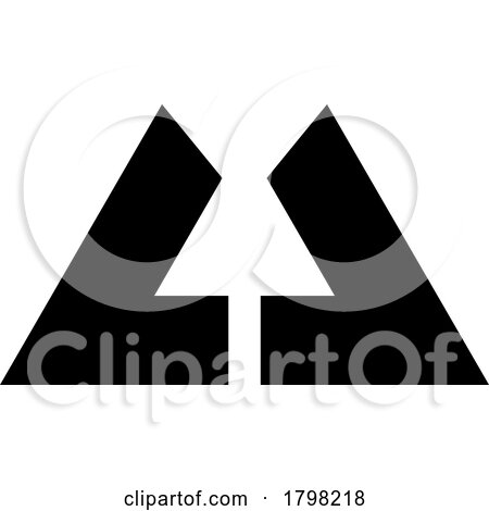 Black Bold Letter U Icon with Straight Lines by cidepix