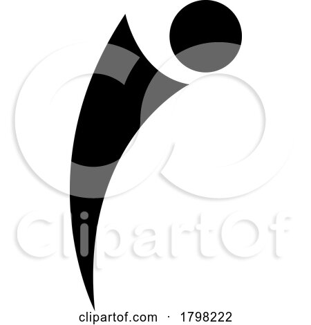 Black Bowing Person Shaped Letter I Icon by cidepix
