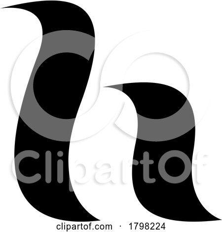 Black Calligraphic Letter H Icon by cidepix