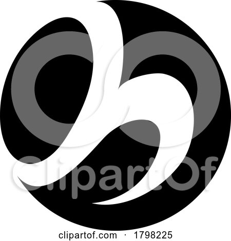 Black Circle Shaped Letter H Icon by cidepix