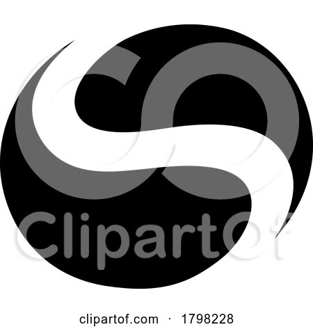 Black Circle Shaped Letter S Icon by cidepix