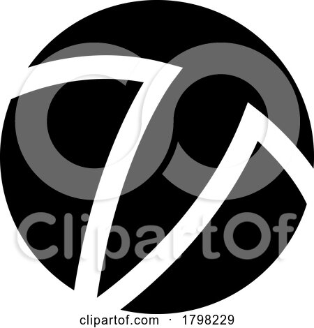Black Circle Shaped Letter T Icon by cidepix