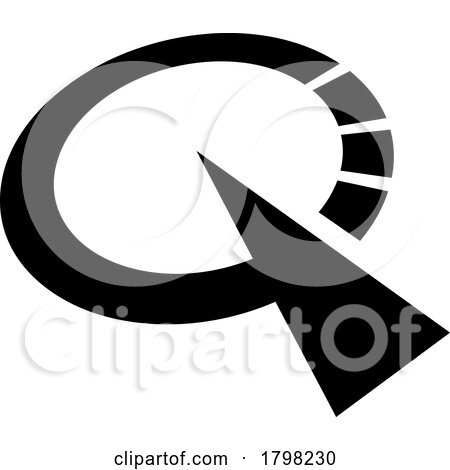 Black Clock Shaped Letter Q Icon by cidepix