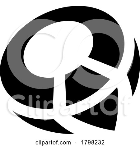 Black Compass Shaped Letter Q Icon by cidepix
