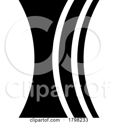 Black Concave Lens Shaped Letter I Icon by cidepix