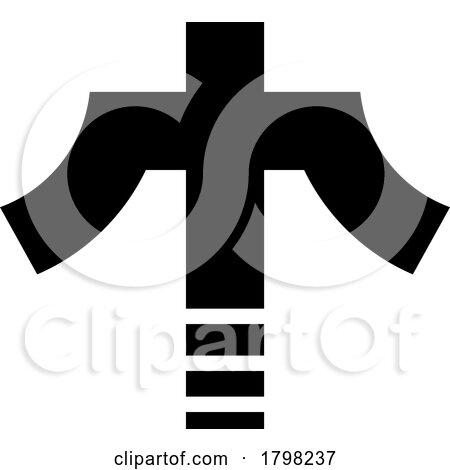 Black Cross Shaped Letter T Icon by cidepix