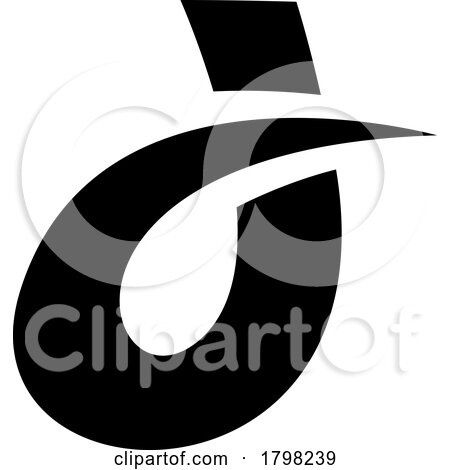 Black Curved Spiky Letter D Icon by cidepix