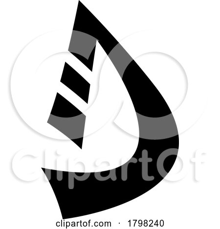 Black Curved Strip Shaped Letter D Icon by cidepix