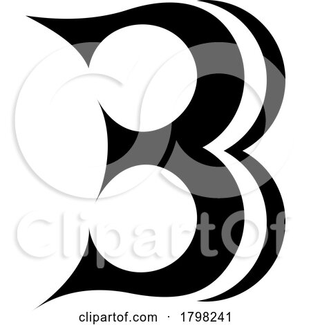 Black Curvy Letter B Icon Resembling Number 3 by cidepix