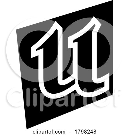 Black Distorted Square Shaped Letter U Icon by cidepix