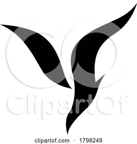 Black Diving Bird Shaped Letter Y Icon by cidepix