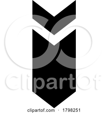 Black down Facing Arrow Shaped Letter I Icon by cidepix