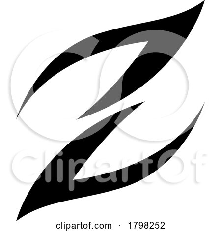 Black Fire Shaped Letter Z Icon by cidepix