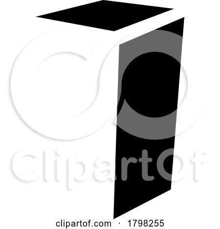 Black Folded Letter I Icon by cidepix