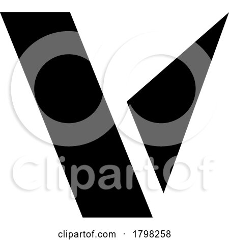 Black Geometrical Shaped Letter V Icon by cidepix
