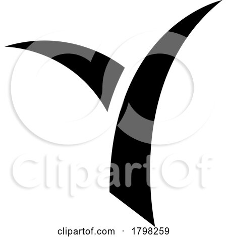 Black Grass Shaped Letter Y Icon by cidepix