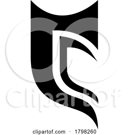 Black Half Shield Shaped Letter C Icon by cidepix