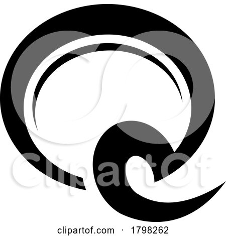 Black Hook Shaped Letter Q Icon by cidepix