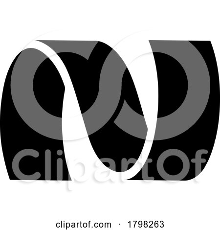 Black Wavy Shaped Letter N Icon by cidepix