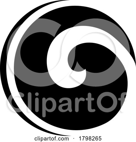 Black Whirl Shaped Letter O Icon by cidepix