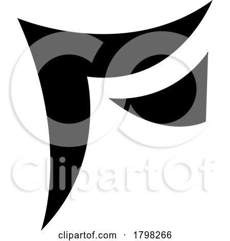 Black Wavy Paper Shaped Letter F Icon by cidepix