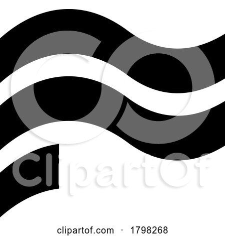 Black Wavy Flag Shaped Letter F Icon by cidepix