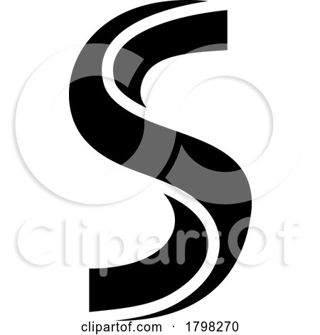 Black Twisted Shaped Letter S Icon by cidepix