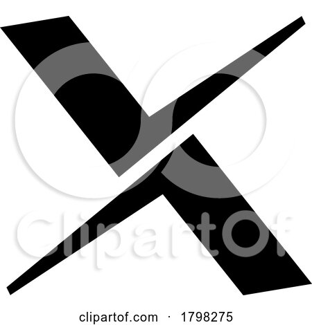 Black Tick Shaped Letter X Icon by cidepix