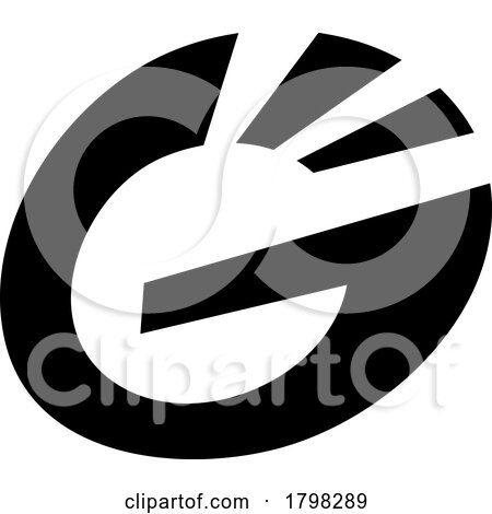 Black Striped Oval Letter G Icon by cidepix