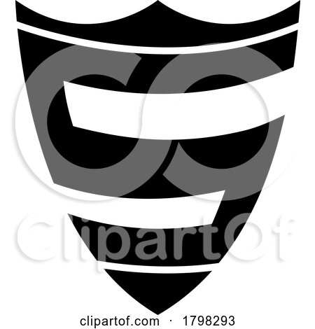Black Shield Shaped Letter S Icon by cidepix