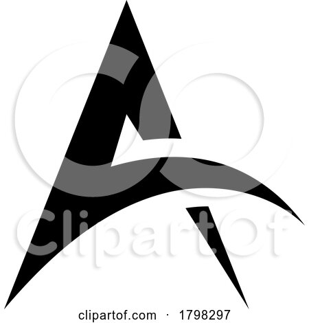 Black Spiky Arch Shaped Letter a Icon by cidepix