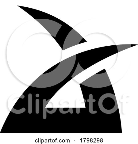 Black Spiky Grass Shaped Letter a Icon by cidepix