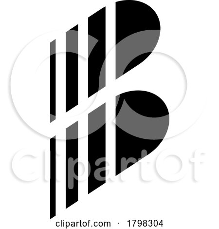 Black Letter B Icon with Vertical Stripes by cidepix