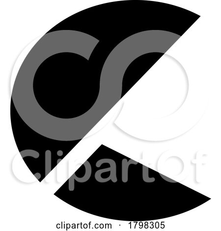 Black Letter C Icon with Half Circles by cidepix