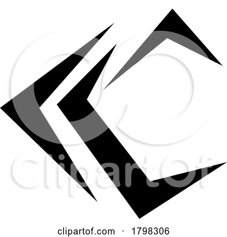 Black Letter C Icon with Pointy Tips by cidepix