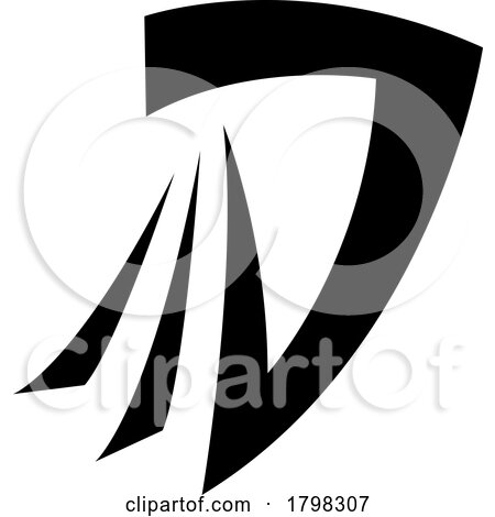 Black Letter D Icon with Tails by cidepix