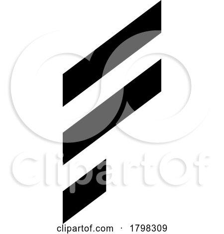 Black Letter F Icon with Diagonal Stripes by cidepix