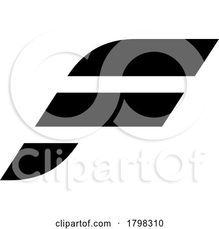 Black Letter F Icon with Horizontal Stripes by cidepix