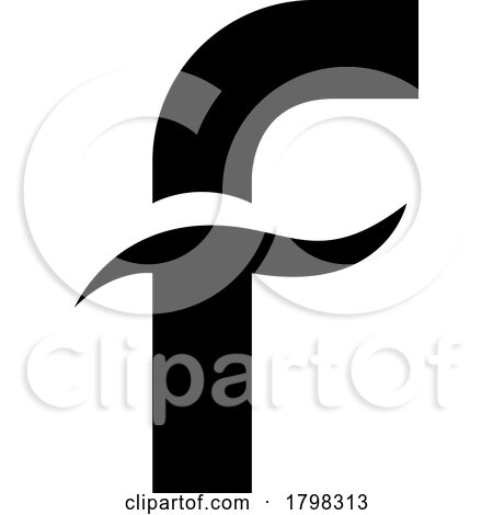 Black Letter F Icon with Spiky Waves by cidepix