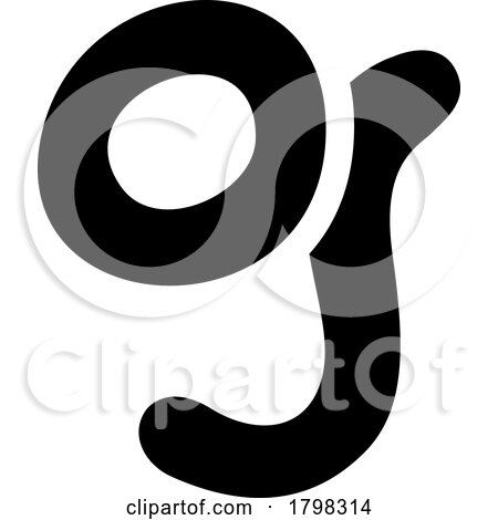 Black Letter G Icon with Soft Round Lines by cidepix