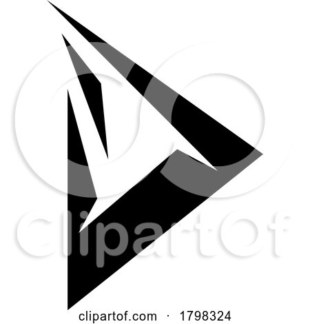 Black Spiky Triangular Letter D Icon by cidepix