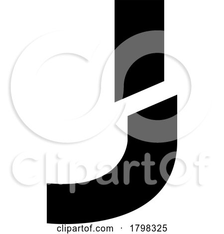 Black Split Shaped Letter J Icon by cidepix