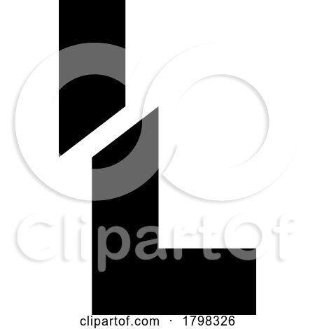 Black Split Shaped Letter L Icon by cidepix