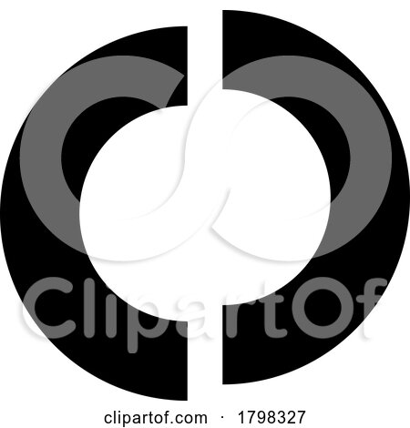Black Split Shaped Letter O Icon by cidepix