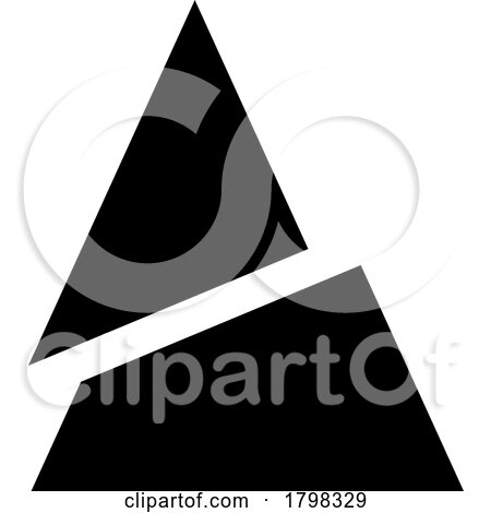Black Split Triangle Shaped Letter a Icon by cidepix