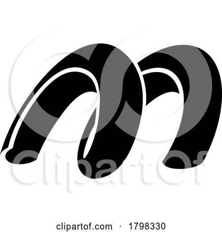 Black Spring Shaped Letter M Icon by cidepix