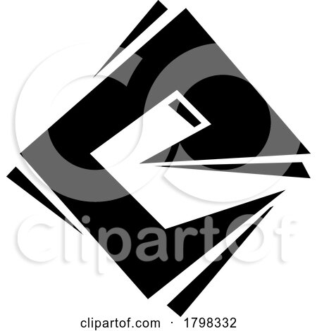 Black Square Diamond Letter E Icon by cidepix